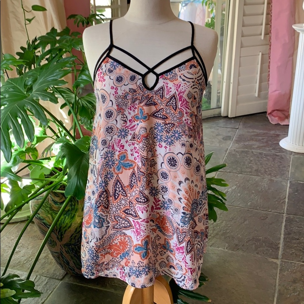 Lush  Floral Mini Tank Dress